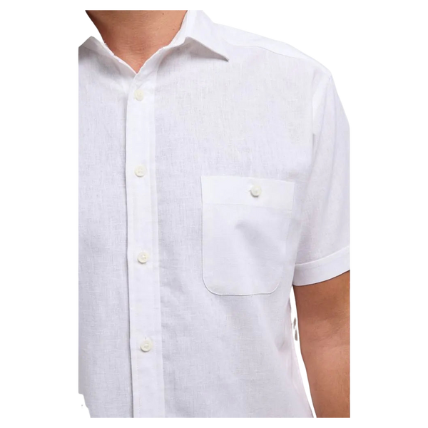 Double Two Short Sleeve Linen Blend Shirt