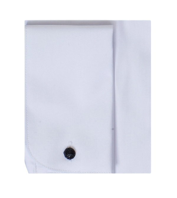 Plain Slim Fit Penny Collar Shirt in White