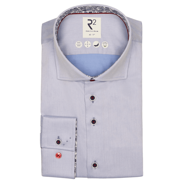 R2 Amsterdam Long Sleeve Formal Shirt With Liberty Fabric Trim for Men