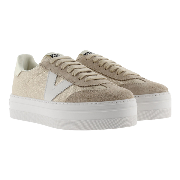 Victoria Barcelona Ciclista Metallic Canvas & Suede Lona Trainers