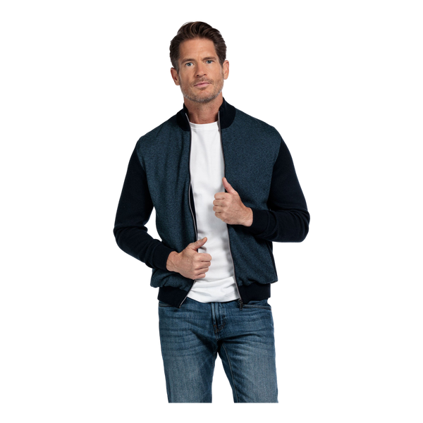 Baileys Full Zip Contrast Sleeve Knit