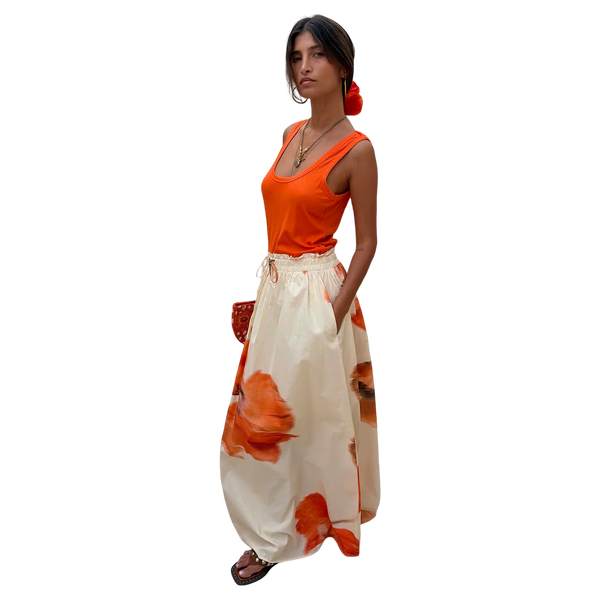 Never Fully Dressed Blurred Floral Midi Skirt