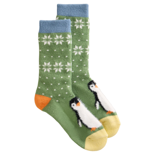 White Stuff Fluffy Penguin Cabin Sock