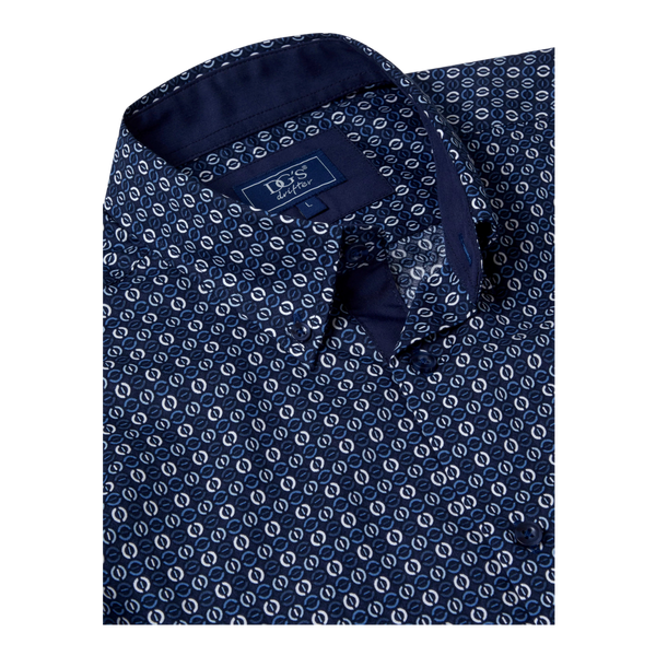 DG's Drifter Geo Circle Print Long Sleeve Button Down Shirt
