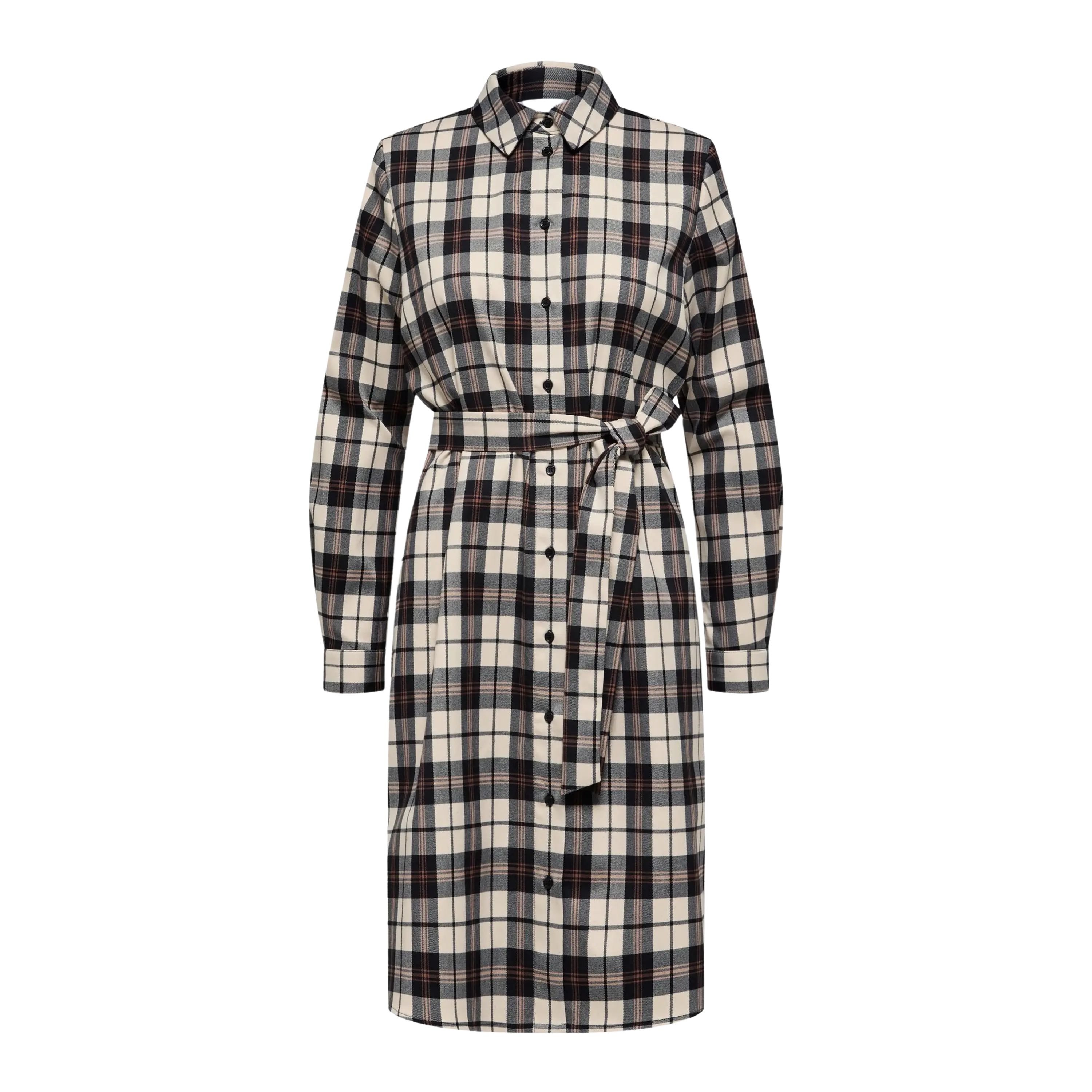 Long sleeve checkered sales dress