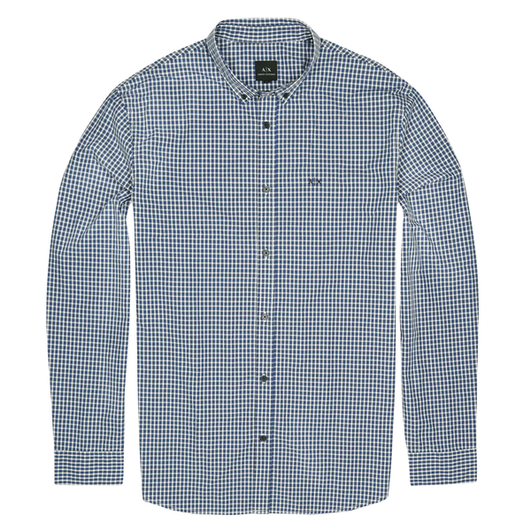 Armani Exchange Long Sleeve Gingham Shirt for Men