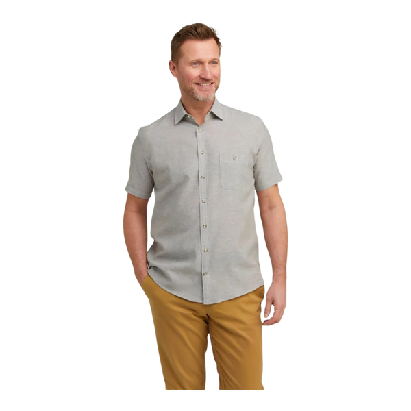 Double Two Linen/Cotton Short Sleeve Shirt for Men