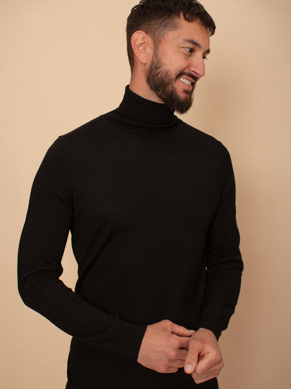 William David 100% Merino Roll Neck