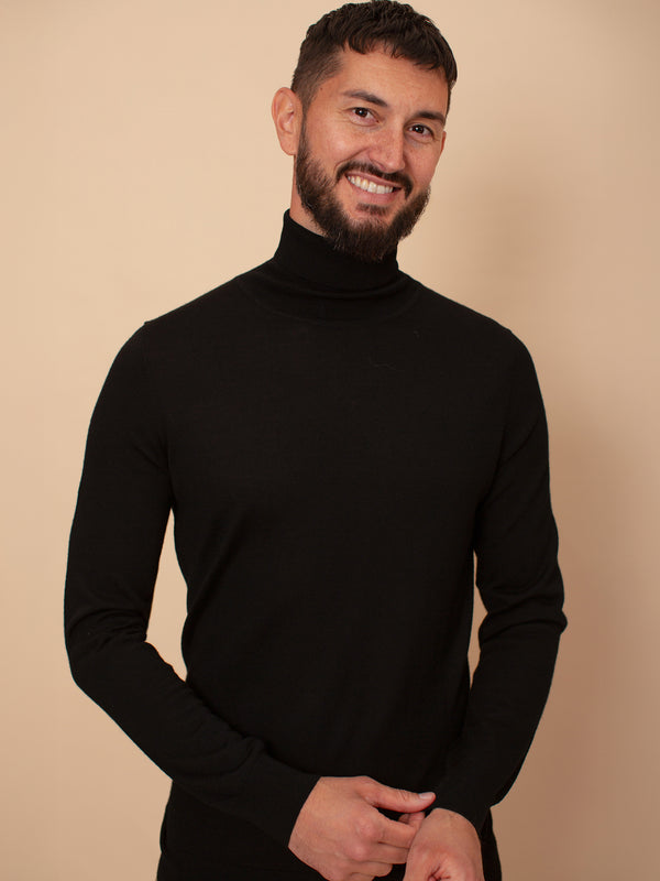 William David 100% Merino Roll Neck