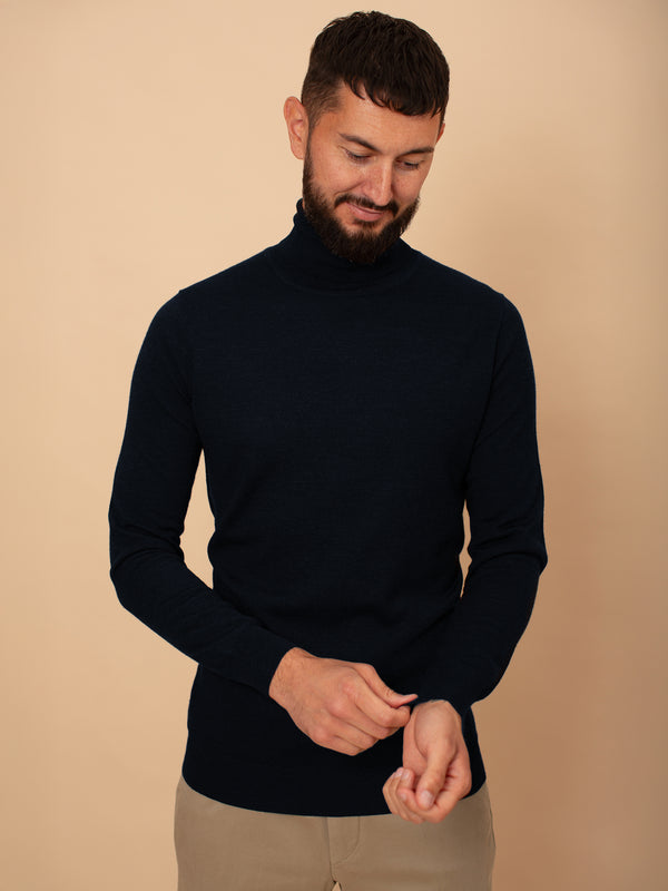 William David 100% Merino Roll Neck