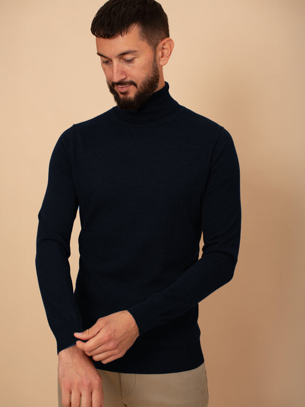 William David 100% Merino Roll Neck