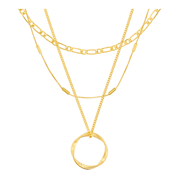 Orelia Jewellery Open Circle Chain 3 Pk Necklace