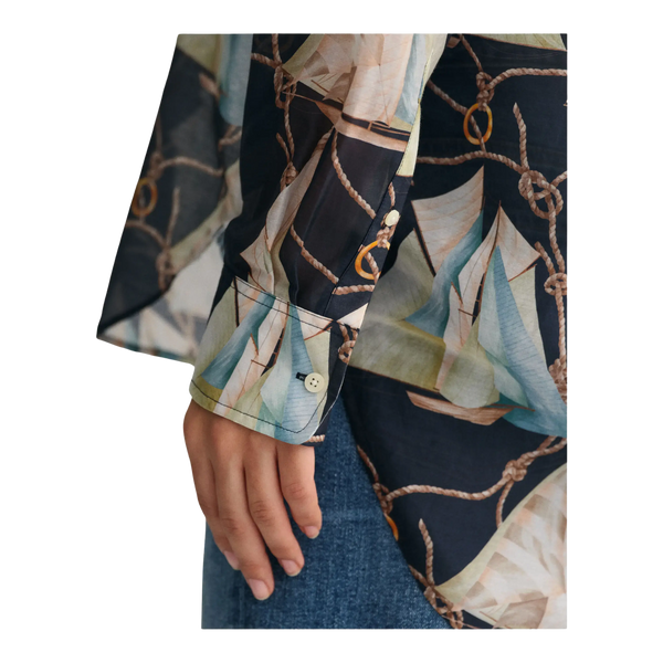 GANT Relaxed Fit Sailing Print Cotton Silk Shirt