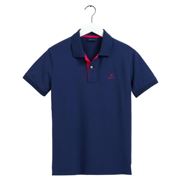GANT Contrast Collar Pique Short Sleeve Rugger