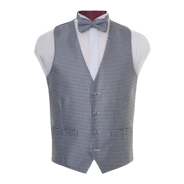 Fancy Waistcoat in Navy Dogtooth Check