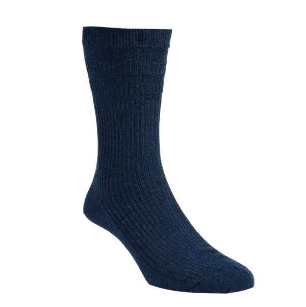 HJ Hall Wool Softop Socks in Dark Navy