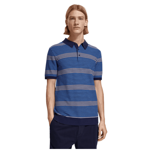 Scotch & Soda Structured Stripe Knitted Polo