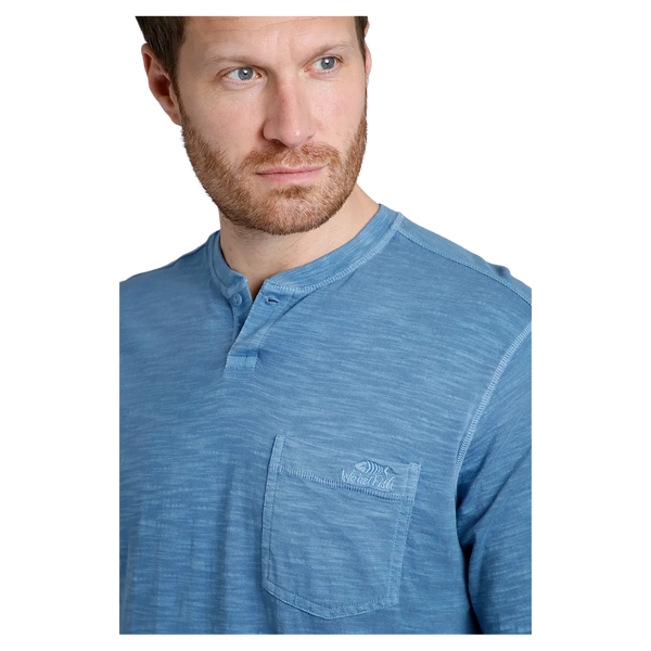 Weird Fish Mackay Garment Dyed Long Sleeve Henley T-Shirt