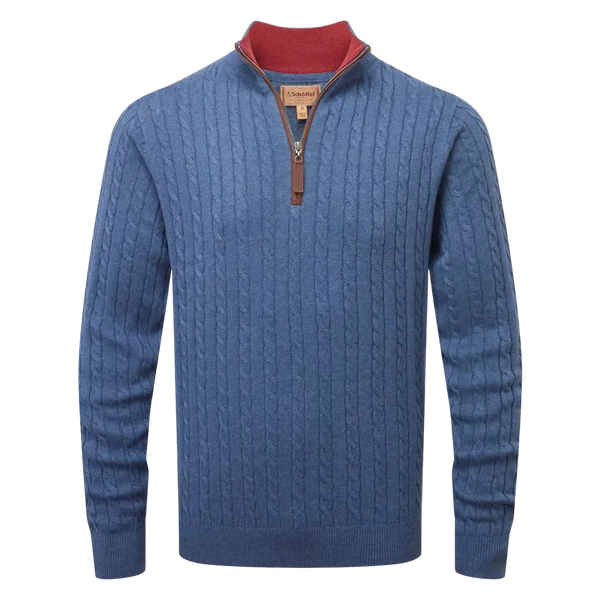 Schöffel Cotton Cashmere Cable 1/4 Zip Jumper for Men