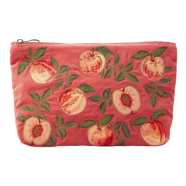 Elizabeth Scarlett Summer Peach Velvet Everyday Pouch
