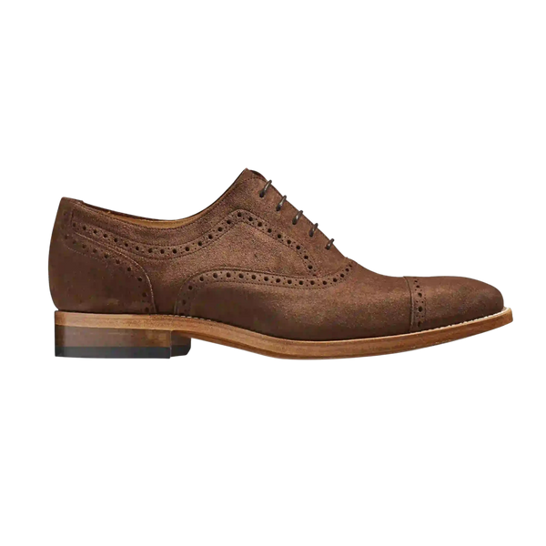 Barker Luke Oxford Brogue Shoes for Men in Brown Suede
