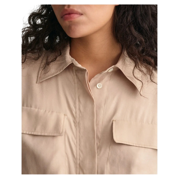 GANT Relaxed Fit Short Sleeve Flap Pocket Shirt Dress