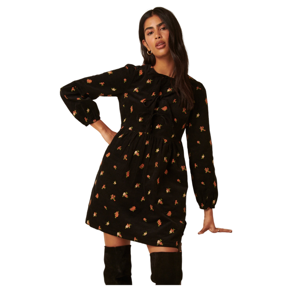 Nobody's Child Eden Floral Embroidered Cord Mini Dress