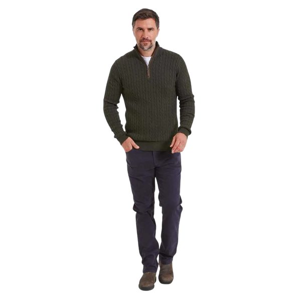 Schöffel Cotton Cashmere Cable 1/4 Zip Jumper for Men