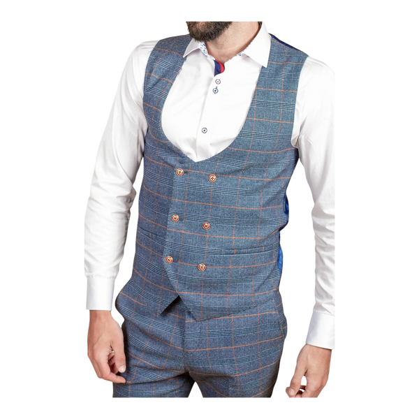 Marc Darcy Jenson Check Waistcoat for Men