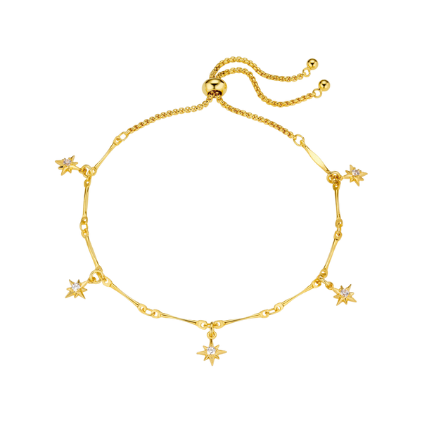 Orelia Jewellery Crystal Starburst Multi Charm Silder Bracelet