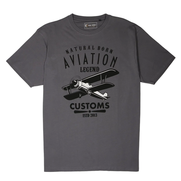 KAM Jeanswear Aviation Crew Neck T-Shirt for Men