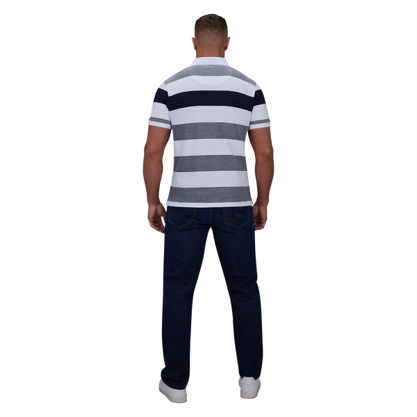 Raging Bull Birdseye Contrast Panel Polo Shirt for Men