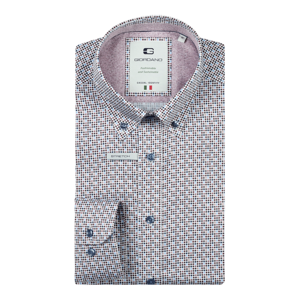 Giordano Long Sleeve Button Down Stretch Shirt