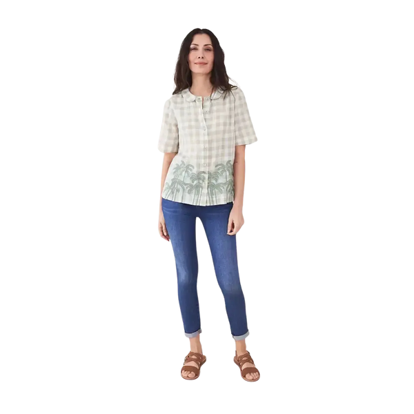 White Stuff Lana Check Embroidered Shirt for Women