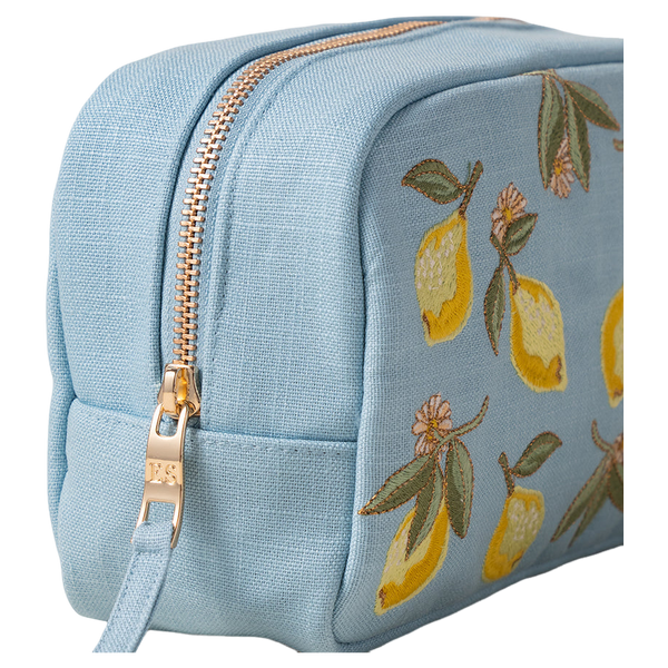 Elizabeth Scarlett Lemon Blossom Cotton Makeup Bag