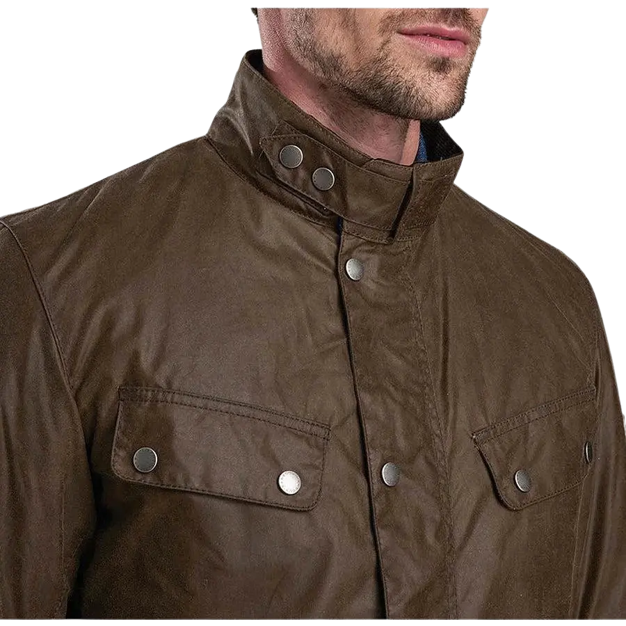 Barbour International Duke Wax Jacket for Men in Bark