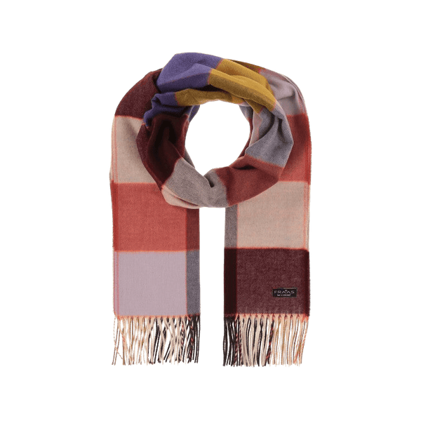 Fraas Colourful Chequered Cashmink Scarf