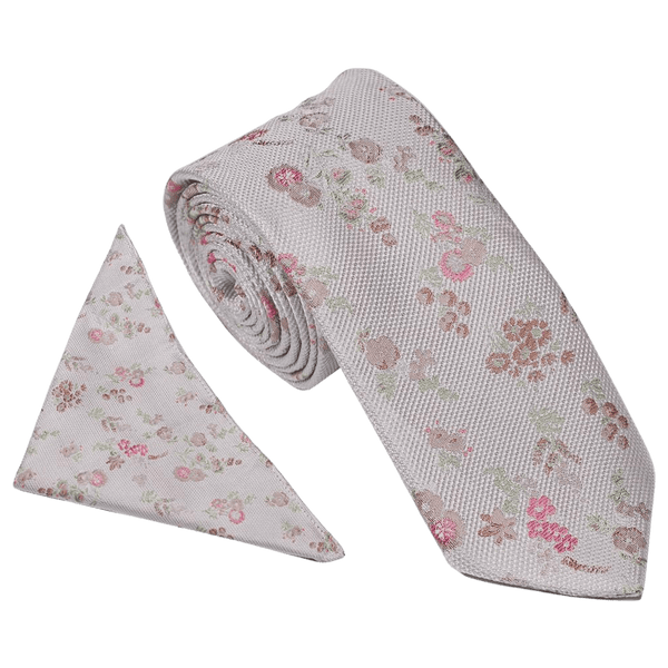 William Turner Occasion Wide Text Floral Tie and Pocket Square Set