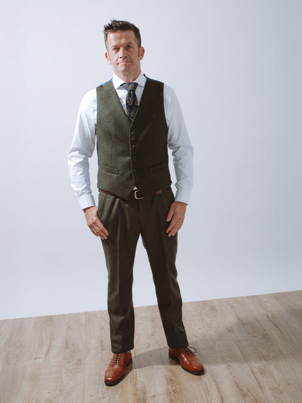 Golding Luxury Wool Herringbone Three Piece Suit