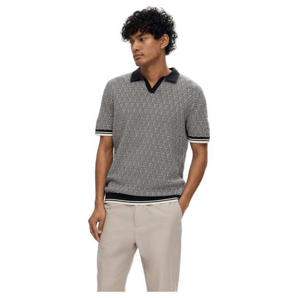 Selected Wifi Short Sleeve Knitted Open Polo Shirt