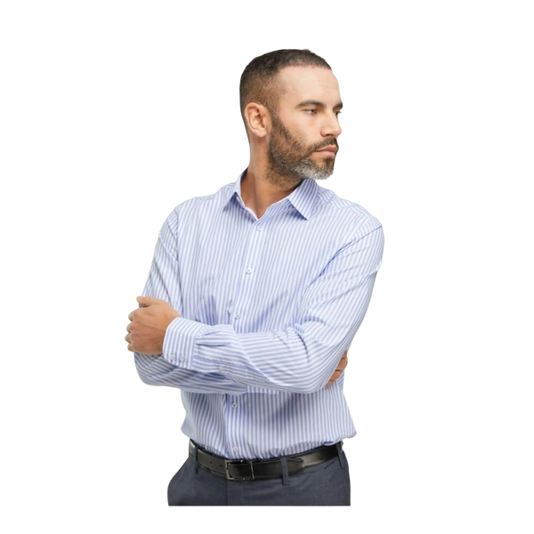 Double Two Long Sleeve Stripe Formal Shirt for Men