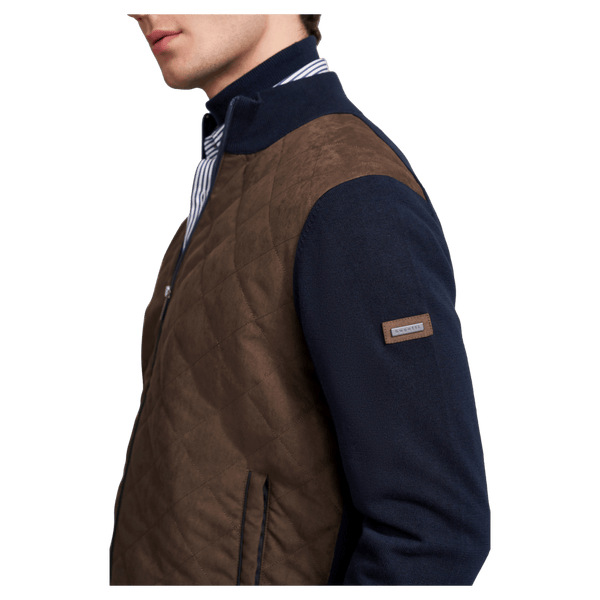 Bugatti Suede Front Zip Cardigan