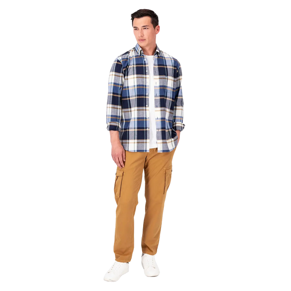 Fynch-Hatton Classic Check Long Sleeve Shirt for Men