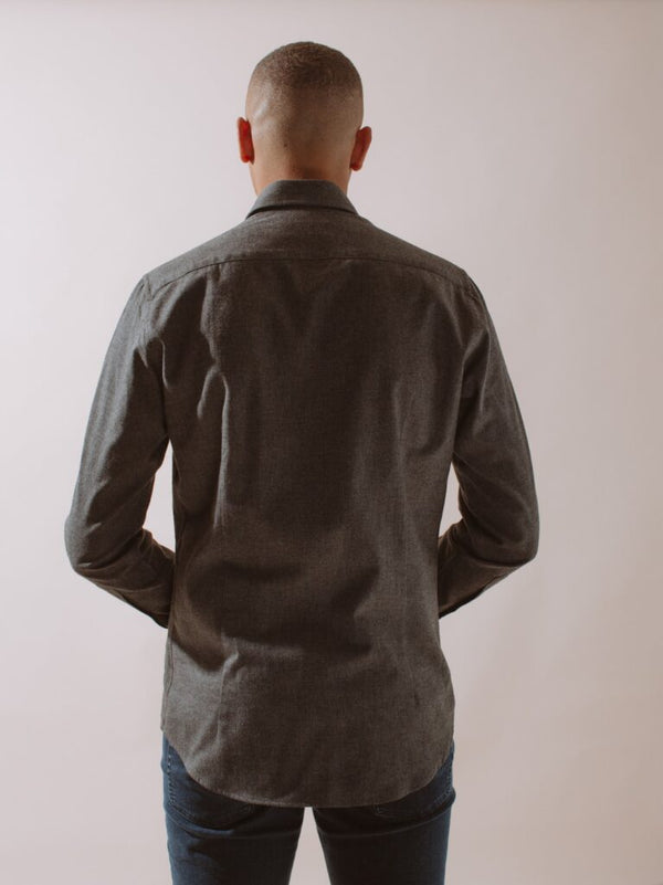 William David Southwold Button Down Herringbone Flannel Shirt