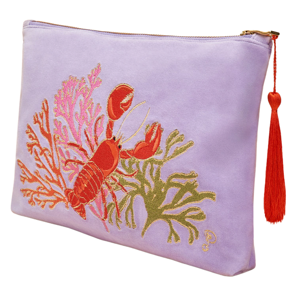 Powder Velvet Zip Pouch