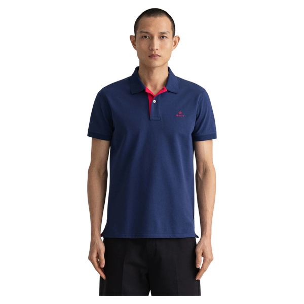 GANT Contrast Collar Pique Short Sleeve Rugger