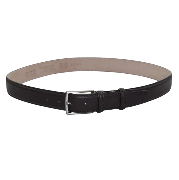 Robert Charles Leather Feather Edge Belt for Men in Brown Calfskin 35mm