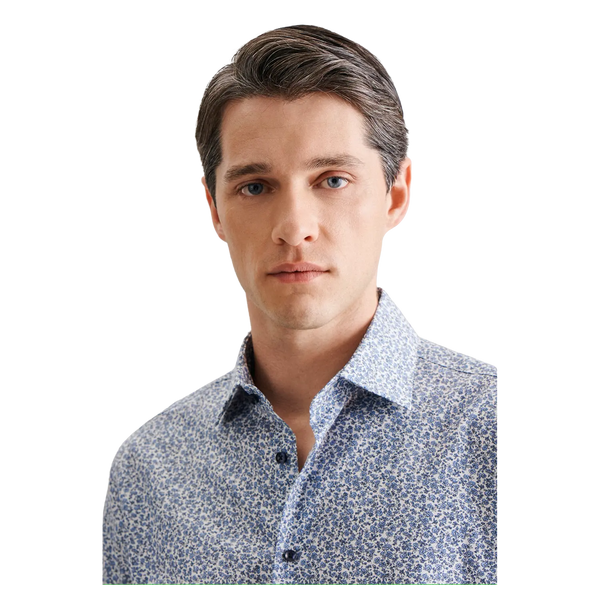 Seidensticker Long Sleeve Tailored Fit Printed Shirt