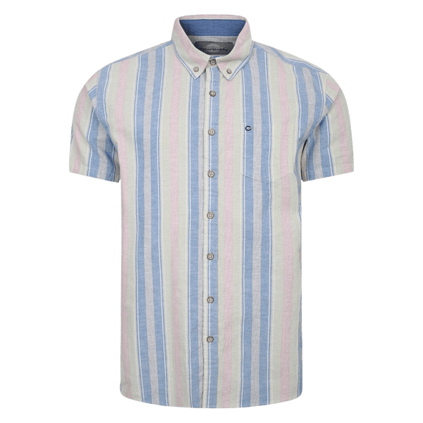 Peter Gribby Sage Stripe Short Sleeve Shirt for Men