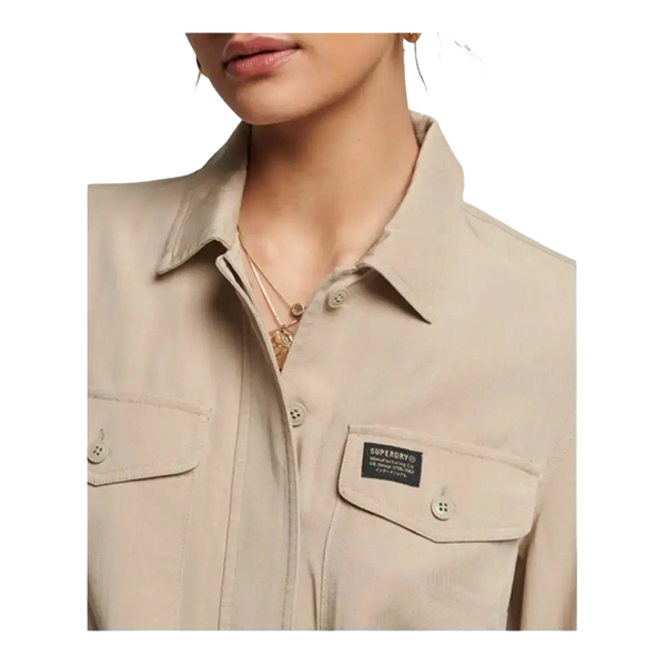 Superdry Vintage-Inspired Long Sleeve Military Playsuit